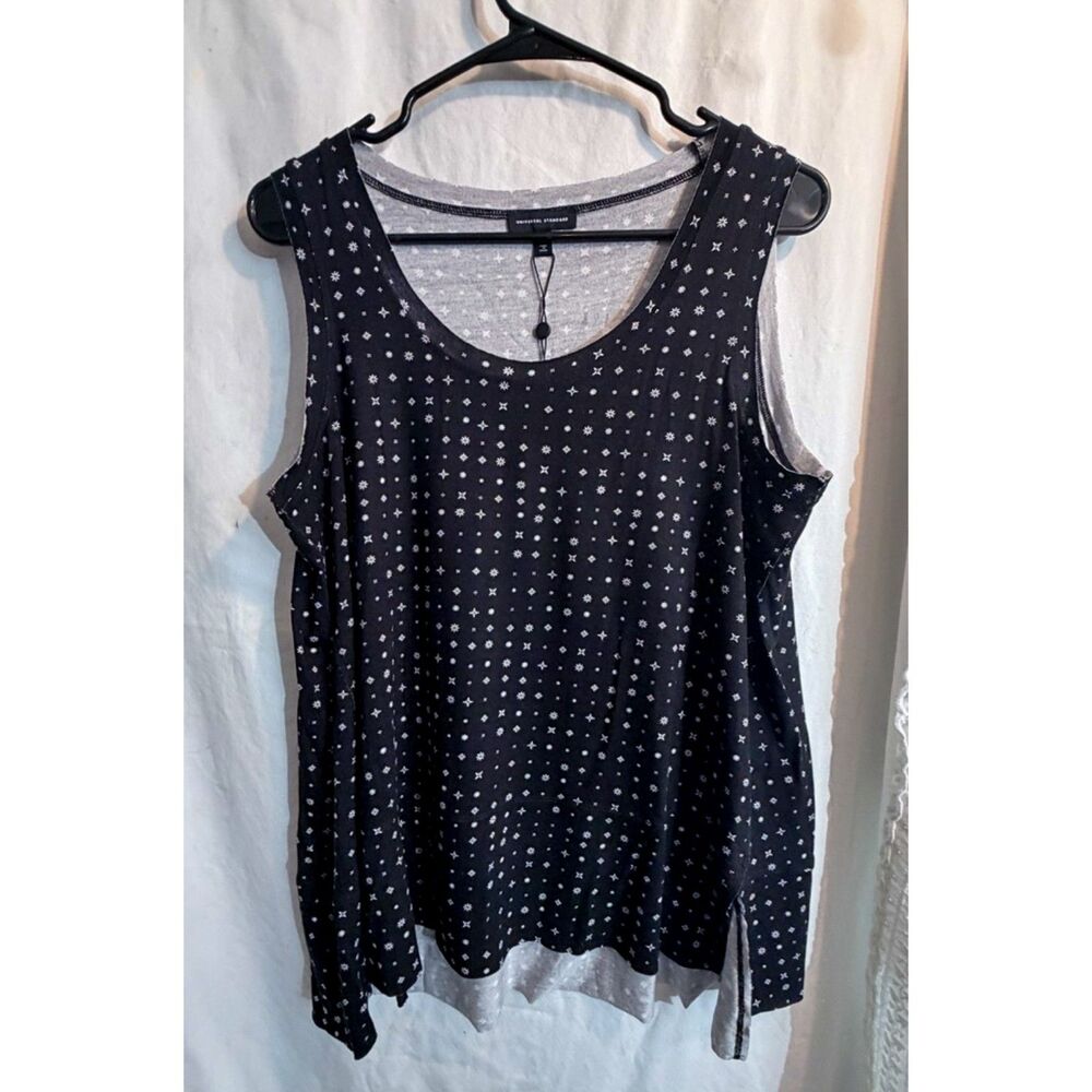 Universal Standard Hudson Jersey Tank in Galactic Print - Black - 10-12 - NWT
